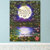 Psalm 148:3 Canvas afdrukken (Insitu (Houten vloer))