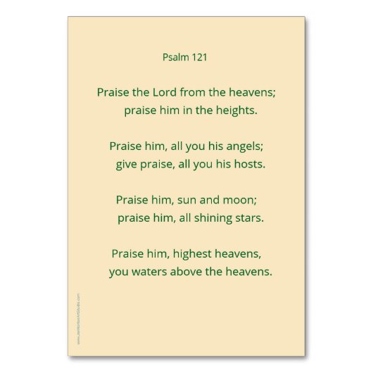 Psalm 148: De gehele schepping tot lofprijzing opg Kaart (Achterkant)