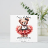Psalm 149:3 Teddy Ballerina Flat Greeting Card (Staand voorkant)