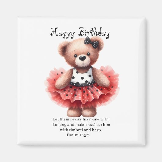 Psalm 149:3 Teddy Ballerina Magnet (Voorkant)
