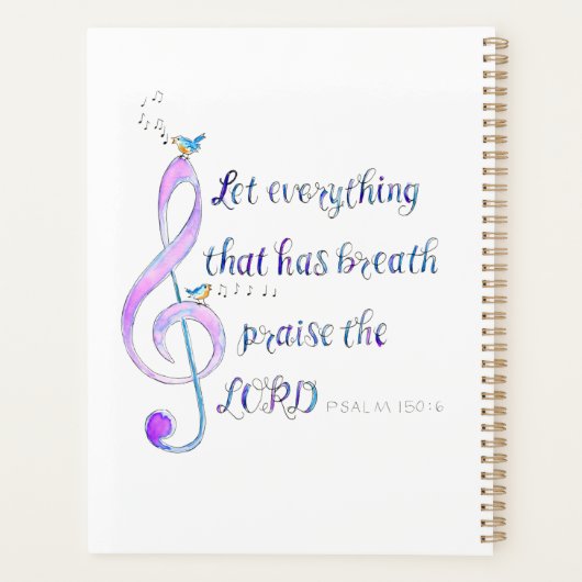 Psalm 150 lof planner (Achterkant)