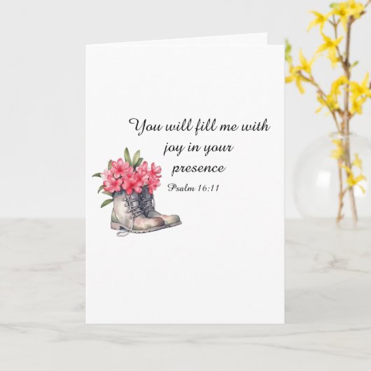 Psalm 16:11 Folded Card Kaart (Gele Bloem)