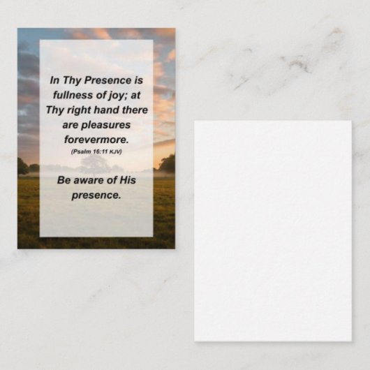 Psalm 16:11 In deze aanwezigheid is volledige vreu Informatiekaartje (Voorkant / Achterkant)