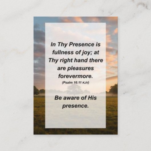 Psalm 16:11 In deze aanwezigheid is volledige vreu Informatiekaartje (Voorkant)