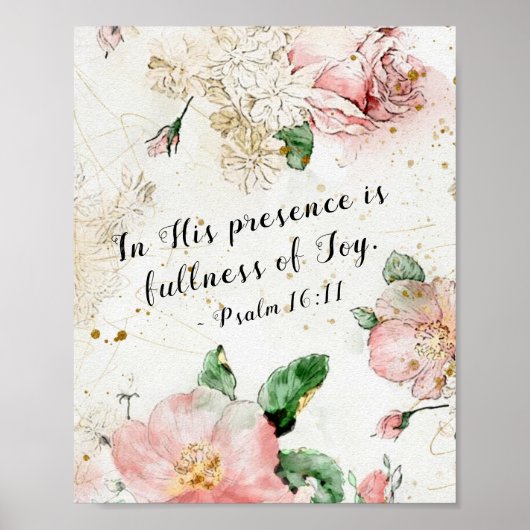 Psalm 16:11 In Zijn aanwezigheid is volheid van vr Poster (Voorkant)