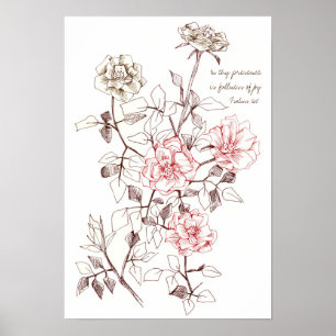 Psalm 16:11 Schrift Bijbelvers Rozen Bloemen  Poster