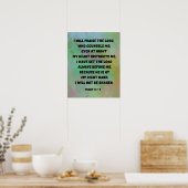 Psalm 16:7-8 Ik prijs God Bijbelvers Poster (Keuken)