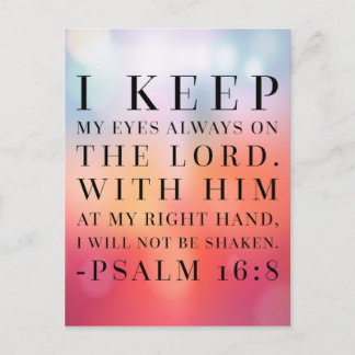 Psalm 16:8 Bijbelcitaat Briefkaart