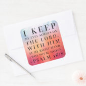 Psalm 16:8 Bijbelcitaat Vierkante Sticker (Envelop)
