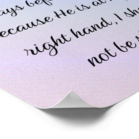 Psalm 16:8, Inspirerend Bijbelverse Poster (Hoek)