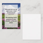 Psalm 16:8 Omdat hij in mijn rechterhand staat, za Informatiekaartje (Voorkant / Achterkant)