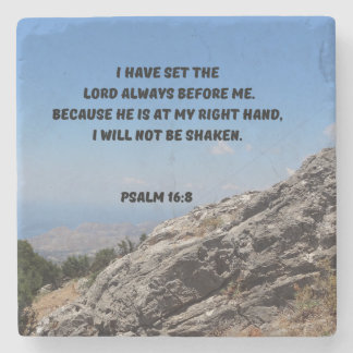 Psalm 16:8 Plaats de Heer altijd voor mij Stenen Onderzetter