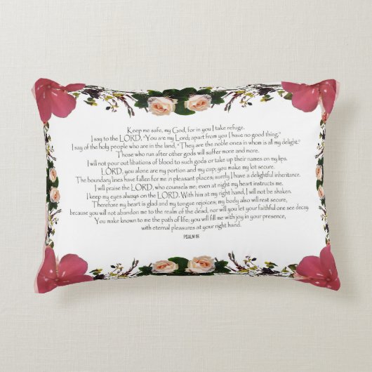 Psalm 16, Bijbelversie, rode ventilator Accent Kussen (Voorkant)