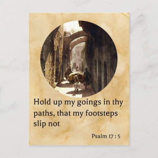 Psalm 17:5 De Via Dolorosa in Jeruzalem Briefkaart (Voorkant)