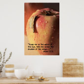 Psalm 17:8 Manuscript Druk Poster (Keuken)