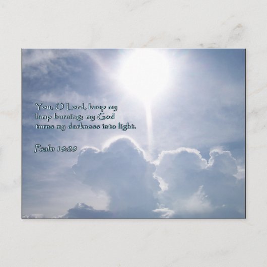Psalm 18:28 Schuifwolken Briefkaart (Voorkant)