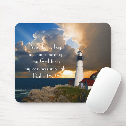 psalm 18:28 vuurtoren Mousepad Muismat (Met muis)