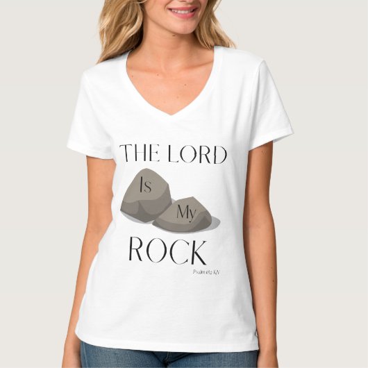 Psalm 18:2 Bijbel Schrift Quote KJV Vrouwen V-Hals T-shirt (Voorkant)
