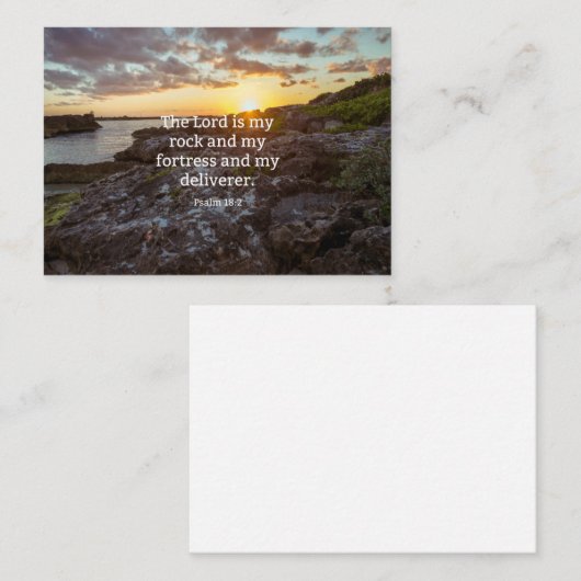 Psalm 18:2, Bijbelvers Notitiekaartje (Voorkant / Achterkant)