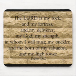 Psalm 18:2 De Heer is mijn steen en mijn fort Muismat