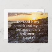 Psalm 18:2, schriftuurlijke verzen briefkaart (Voorkant / Achterkant)