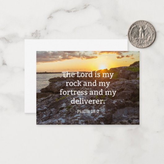 Psalm 18:2, scriptuververs notitiekaartje (Voorkant / Achterkant in situ)