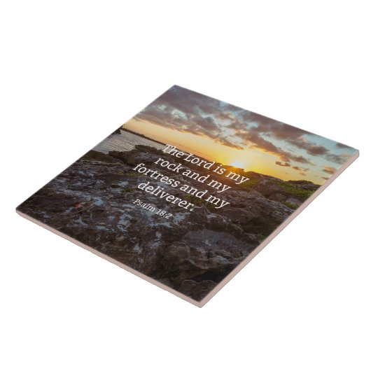 Psalm 18:2, scriptuververs tegeltje (Zijkant)