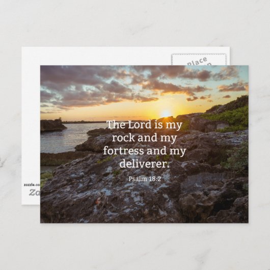 Psalm 18:2, scriptversie briefkaart (Voorkant / Achterkant)