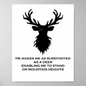 Psalm 18:33 Bijbelverse deer Galaxy Poster (Voorkant)