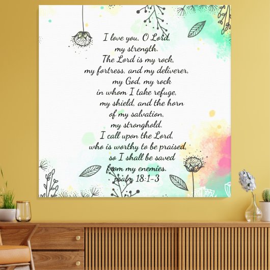 Psalm 18 canvasafdruk canvas afdruk (Insitu (Woonkamer))