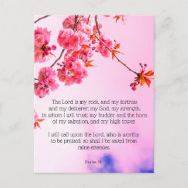 Psalm 18, de bloesem Christelijk briefkaart van de