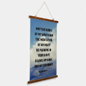 Psalm 19:14 Christelijke Bijbelverse gebeuzel Hangend Wandkleed (Gebogen)