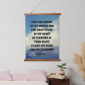 Psalm 19:14 Christelijke Bijbelverse gebeuzel Hangend Wandkleed (Slaapkamer)