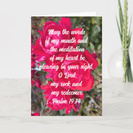 Psalm 19:14 Prayerful Meditatie Bijbel Verse Roos Kaart