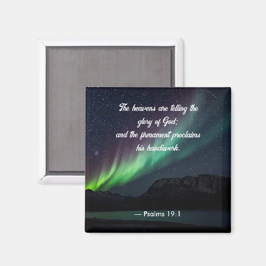 Psalm 19:1 Aurora Borealis en sterren Magneet (Voorkant / Achterkant)