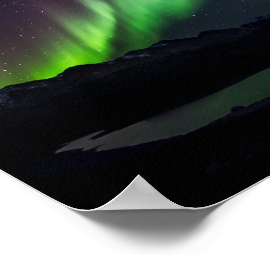 Psalm 19:1 Aurora Borealis en sterren Poster (Hoek)
