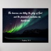 Psalm 19:1 Aurora Borealis en sterren Poster (Voorkant)