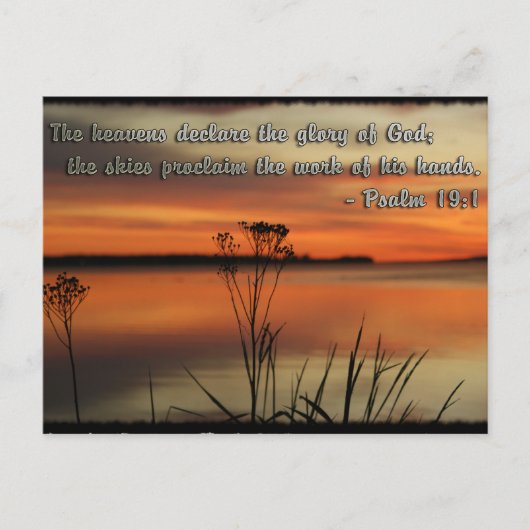 PSALM 19:1 BIBLIOTHEEKSCHRIPTUURZUIVERS VERKLAREN BRIEFKAART (Voorkant)