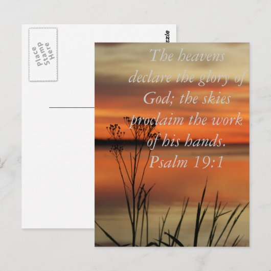 PSALM 19:1 BIBLIOTHEEKSCHRIPTUURZUIVERS VERKLAREN BRIEFKAART (Voorkant / Achterkant)