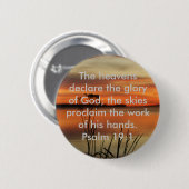 PSALM 19:1 BIBLIOTHEEKSCHRIPTUURZUIVERS VERKLAREN  RONDE BUTTON 5,7 CM (Voorkant /achterkant)
