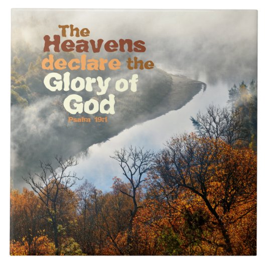 Psalm 19:1 Bijbelvers Eer Gods Keramische Tegel Tegeltje (Voorkant)