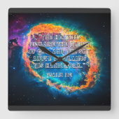 Psalm 19:1 De hemel verkondigt de heerlijkheid van Vierkante Klok (Voorkant)