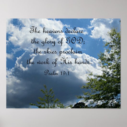 Psalm 19:1 De hemels zijn de glorie van God Poster (Voorkant)