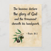 Psalm 19:1 (KJV) op een blical-scrollachtergrond Briefkaart (Voorkant)