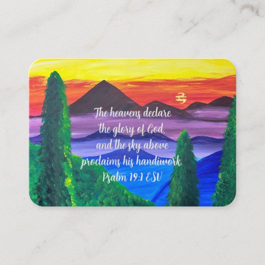Psalm 19:1 Mountain Scripture Business Card Visitekaartje (Voorkant)