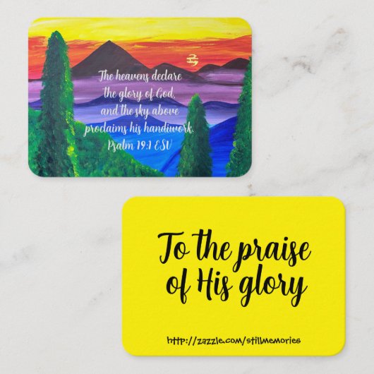 Psalm 19:1 Mountain Scripture Business Card Visitekaartje (Voorkant / Achterkant)