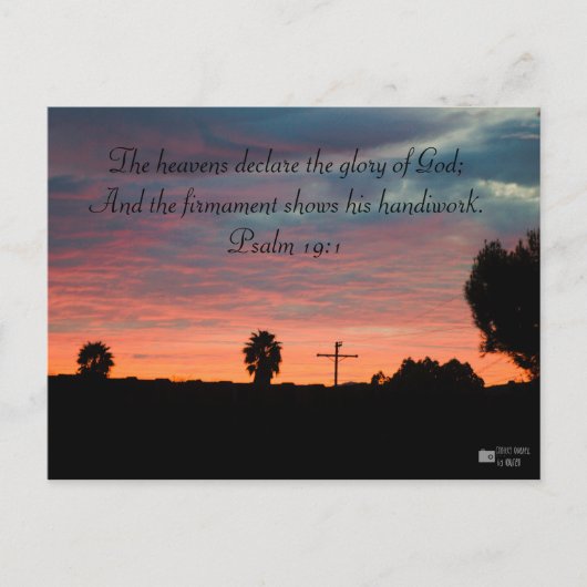 Psalm 19:1 Sunset Briefkaart (Voorkant)