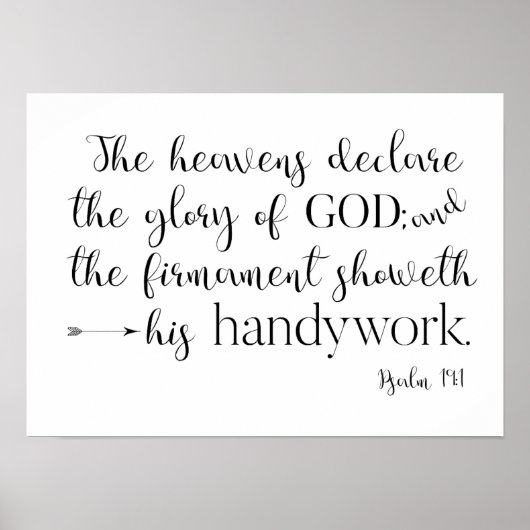 Psalm 19:1 Typografie-poster Poster (Voorkant)