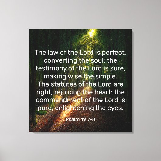 Psalm 19:7-8 Canvas afdrukken (Voorkant)