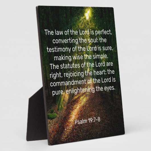 Psalm 19:7-8 Plaque Fotoplaat (Zijkant)
